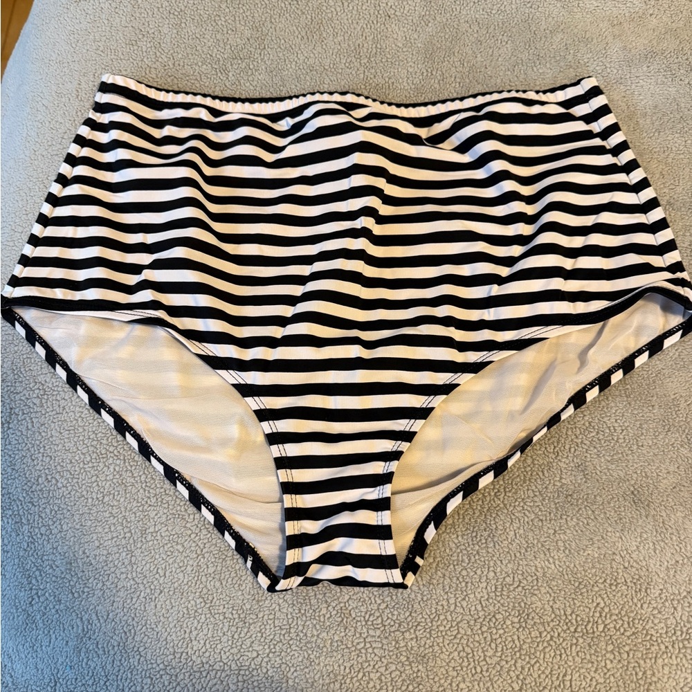 Black and White Striped bathing suit bottom